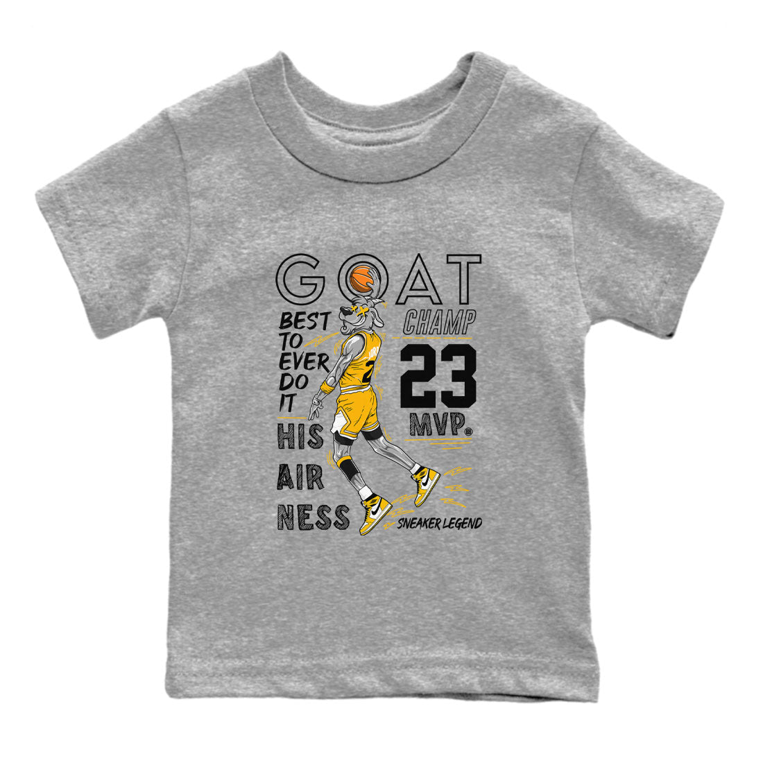 MVP Goat snkmatch Tees Kids - Air Jordan 1 Yellow Ochre