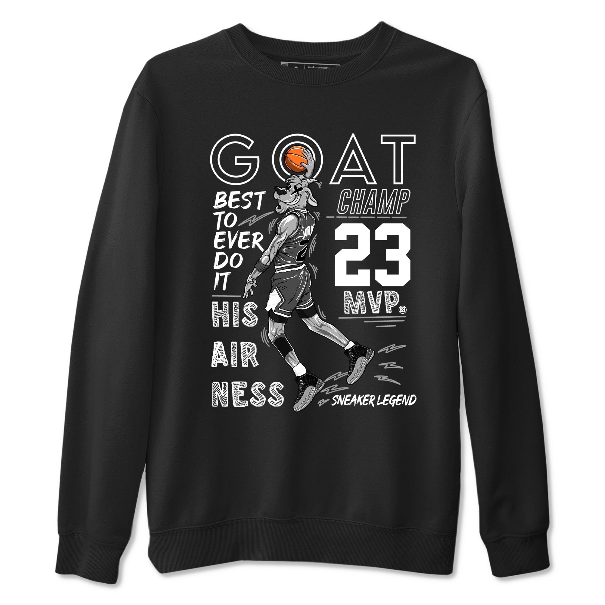 MVP Goat snkmatch Tees - Air Jordan 12 Black Wolf Grey