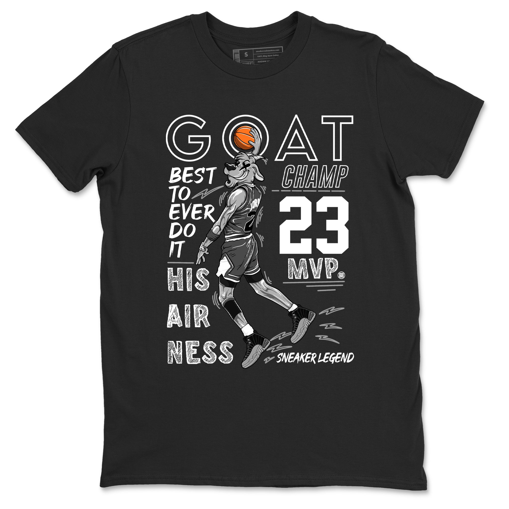 MVP Goat snkmatch Tees - Air Jordan 12 Black Wolf Grey
