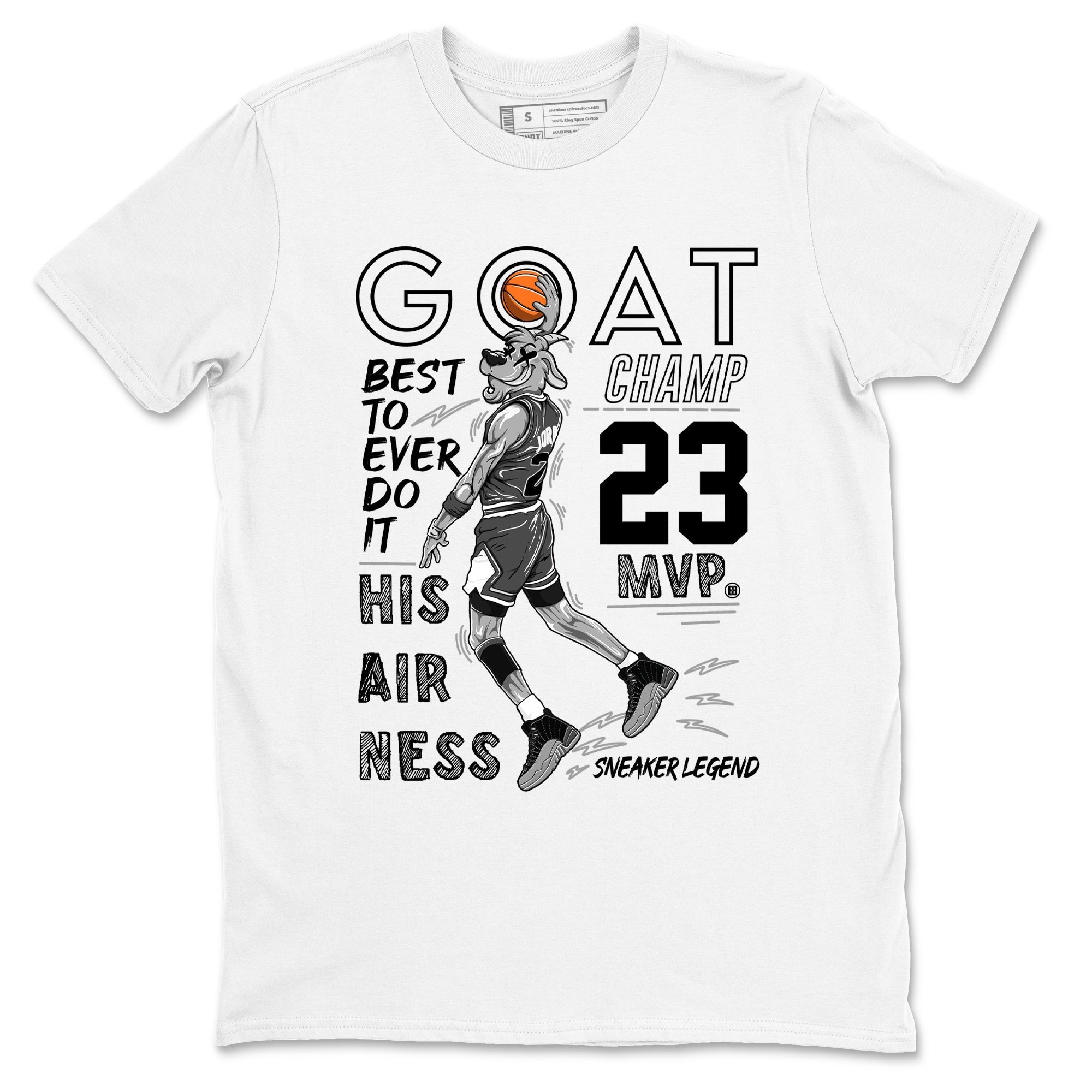 MVP Goat snkmatch Tees - Air Jordan 12 Black Wolf Grey