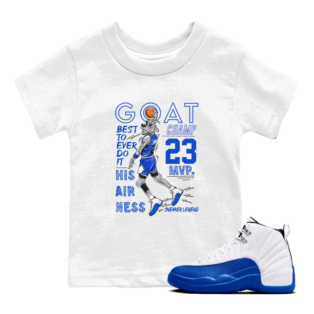 MVP Goat snkmatch Tees Kids - Air Jordan 12 Blueberry