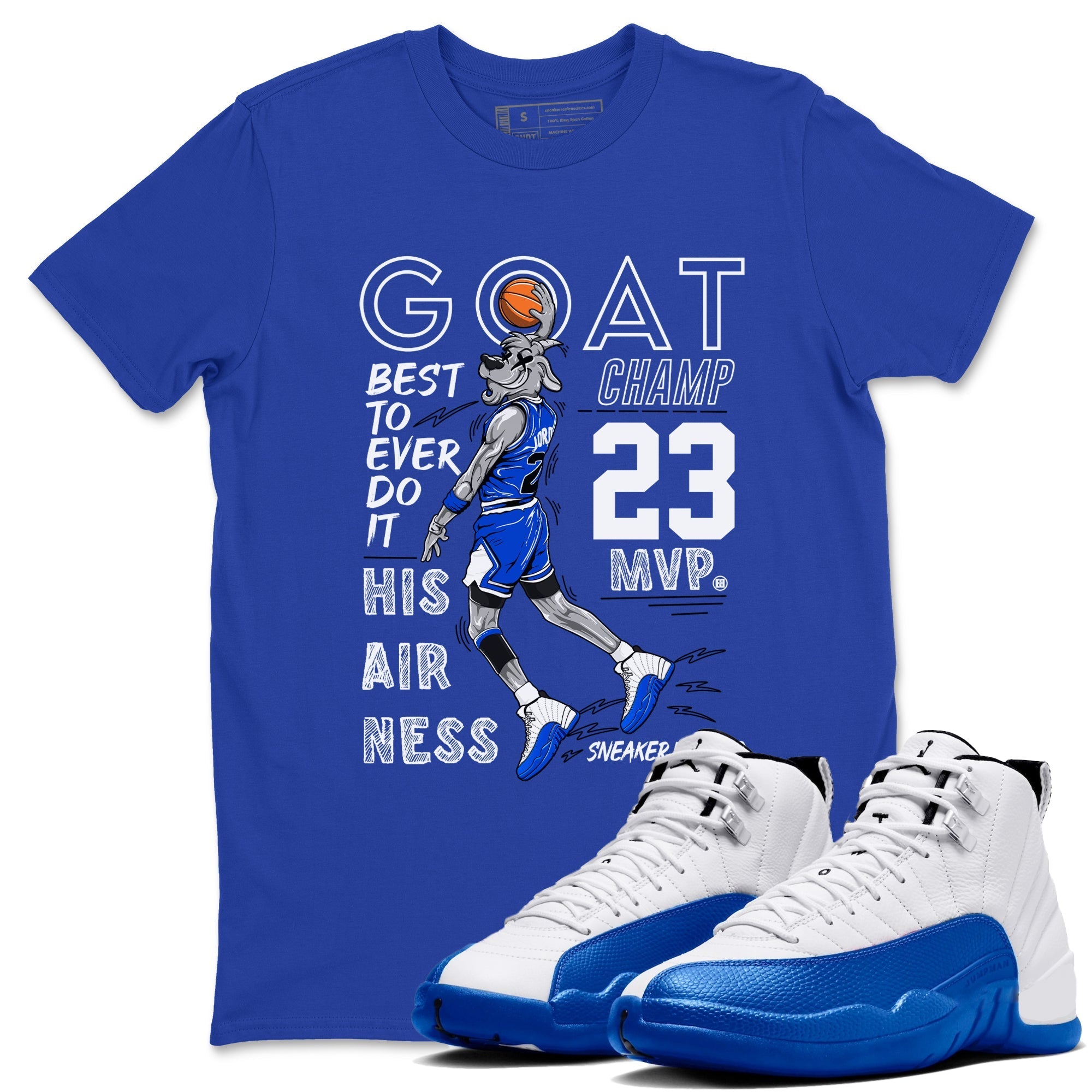 MVP Goat snkmatch Tees - Air Jordan 12 Blueberry