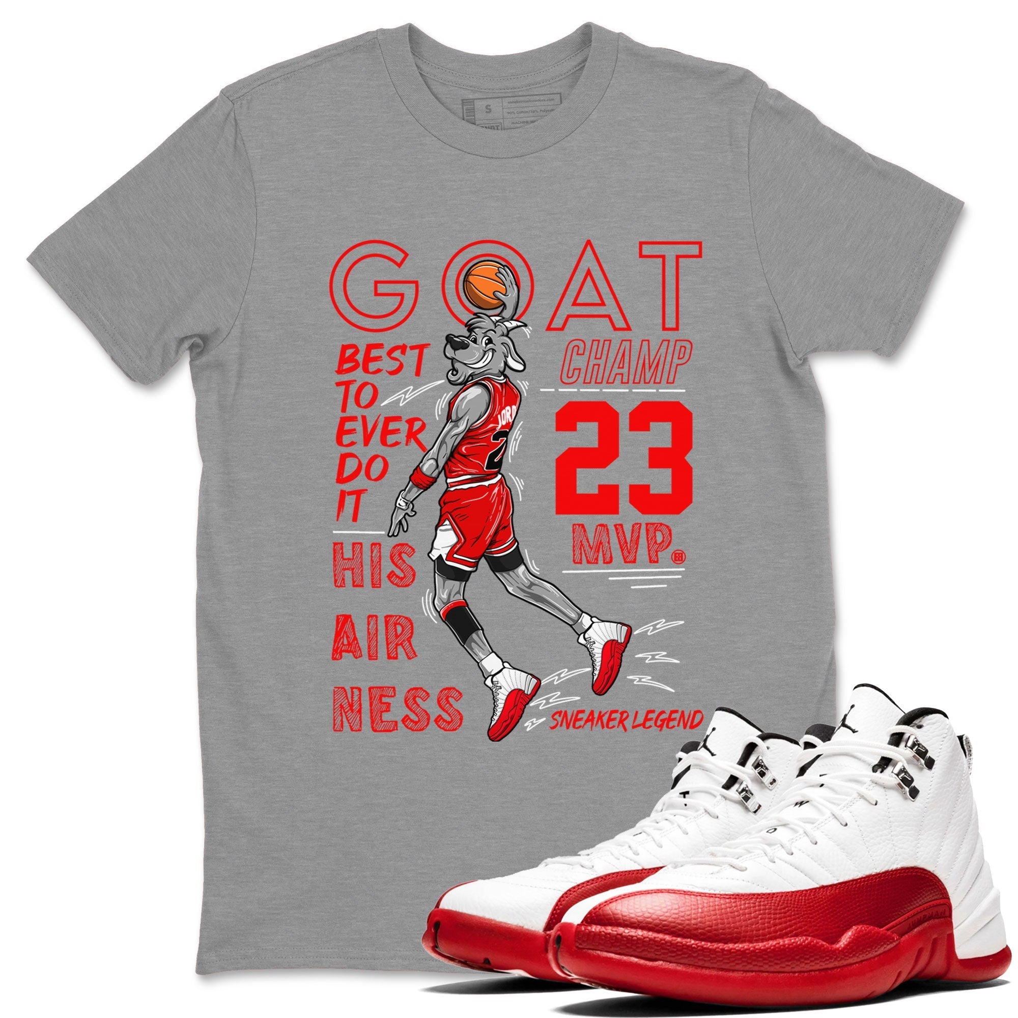 MVP Goat snkmatch Tee - Air Jordan 12 Cherry