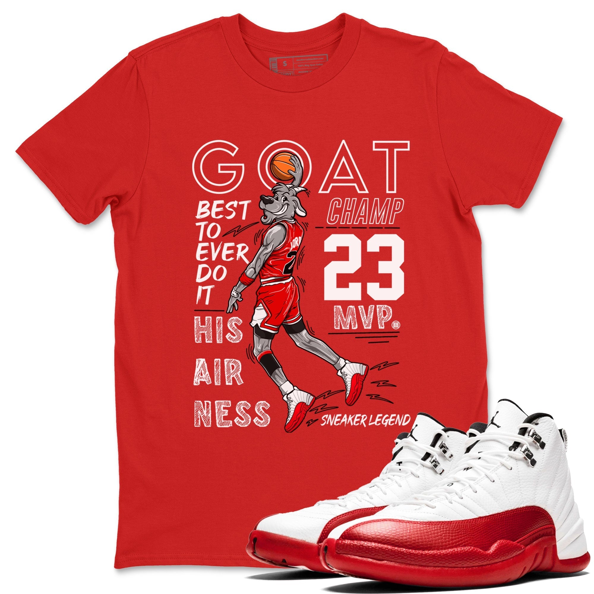 MVP Goat snkmatch Tee - Air Jordan 12 Cherry