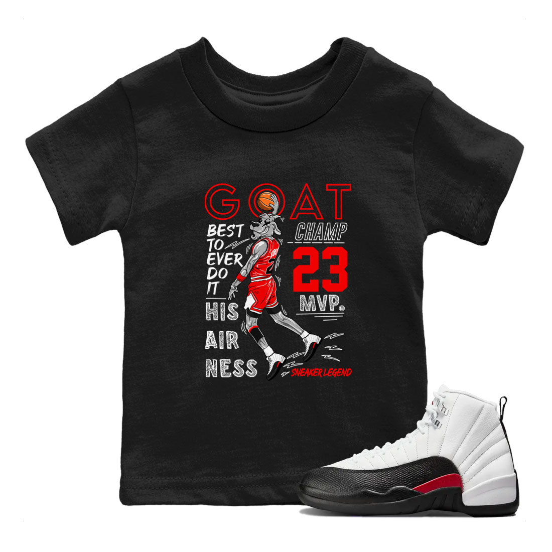 MVP Goat snkmatch Tees Kids - Air Jordan 12 Taxi Flip