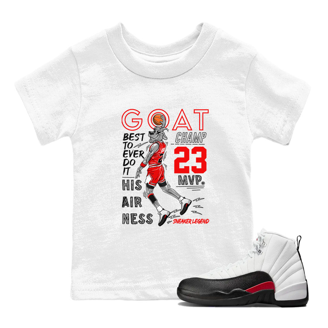 MVP Goat snkmatch Tees Kids - Air Jordan 12 Taxi Flip
