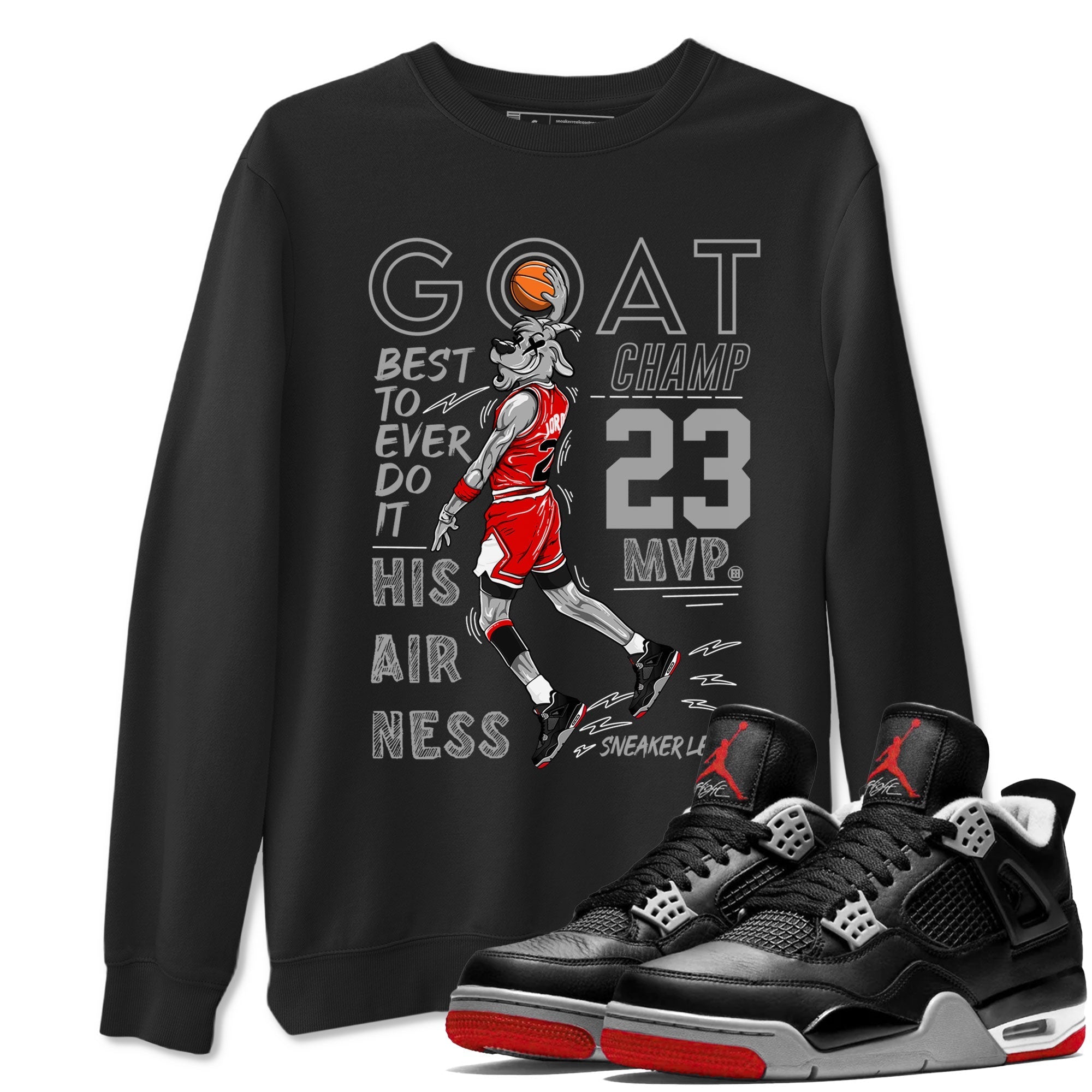 MVP Goat snkmatch Tees - Air Jordan 4 Bred Reimagined