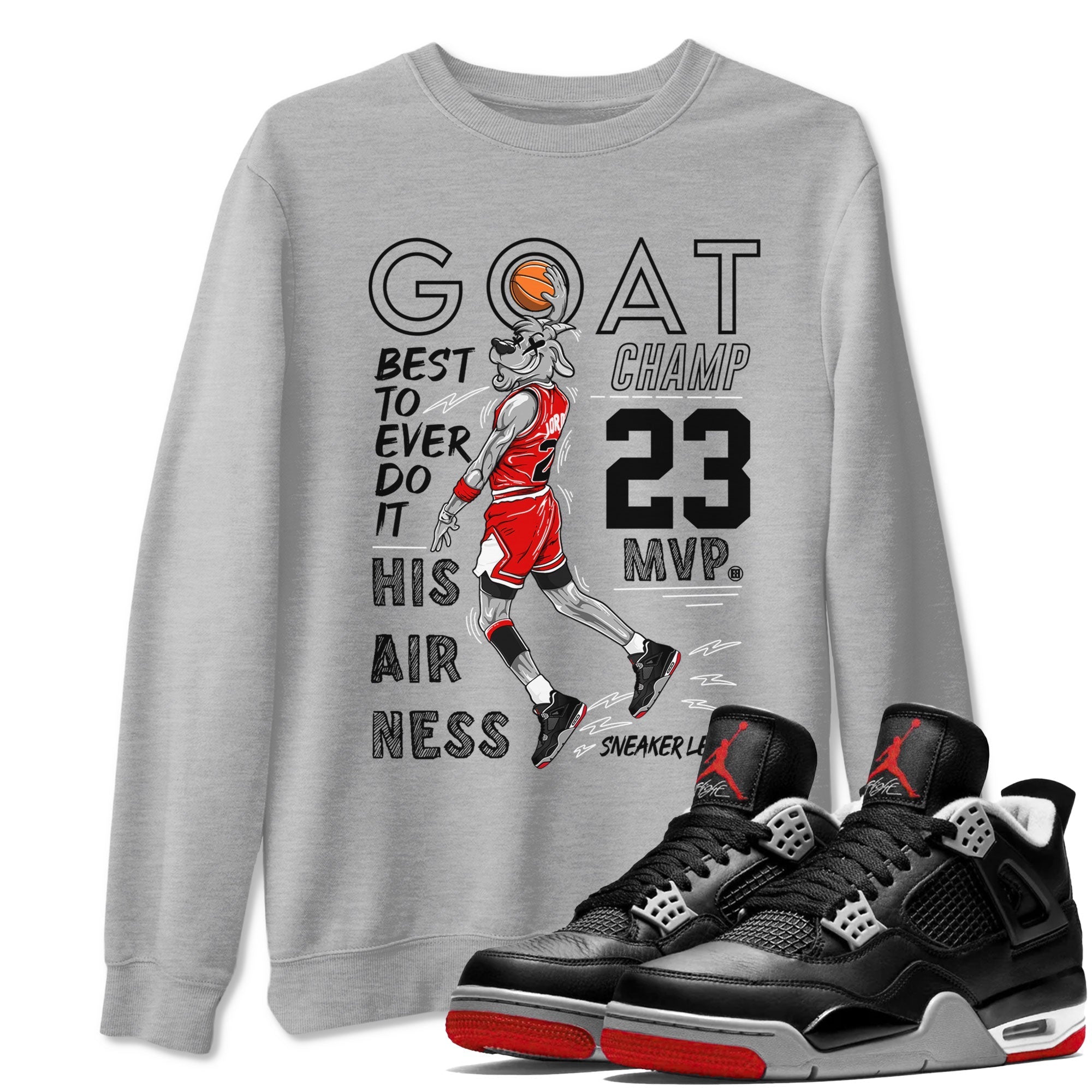 MVP Goat snkmatch Tees - Air Jordan 4 Bred Reimagined