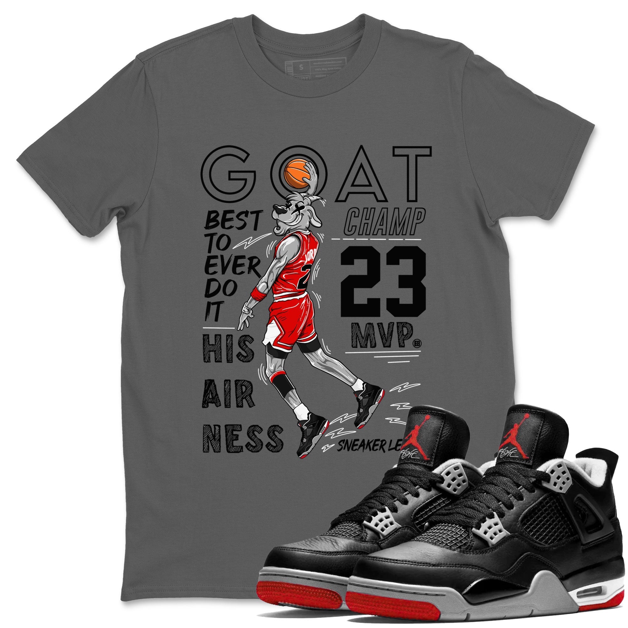MVP Goat snkmatch Tees - Air Jordan 4 Bred Reimagined