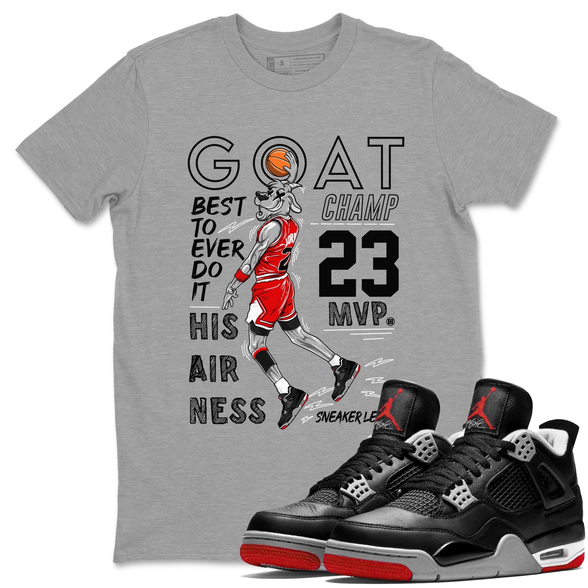 MVP Goat snkmatch Tees - Air Jordan 4 Bred Reimagined