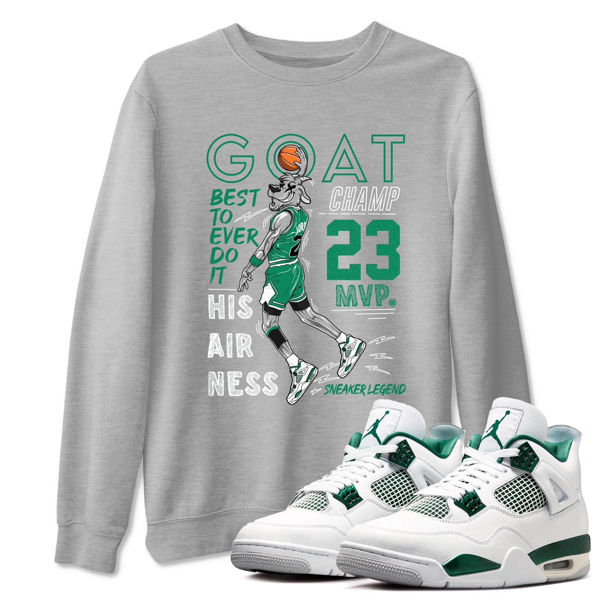 MVP Goat snkmatch Tees - Air Jordan 4 Oxidized Green