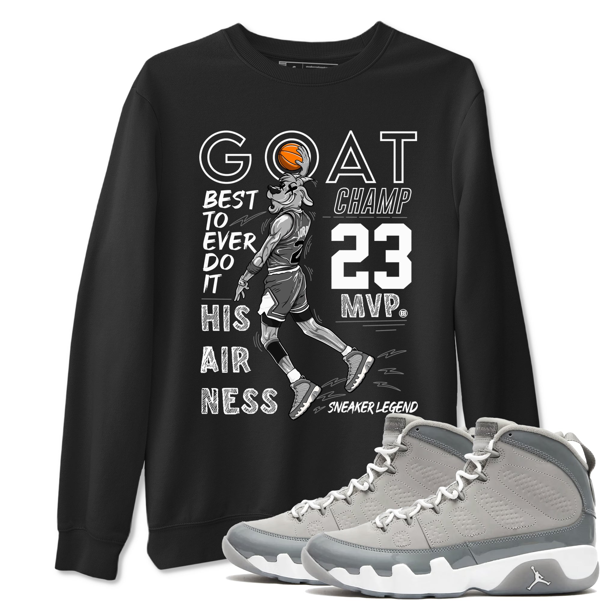 MVP Goat snkmatch Tees - Air Jordan 9 Cool Grey