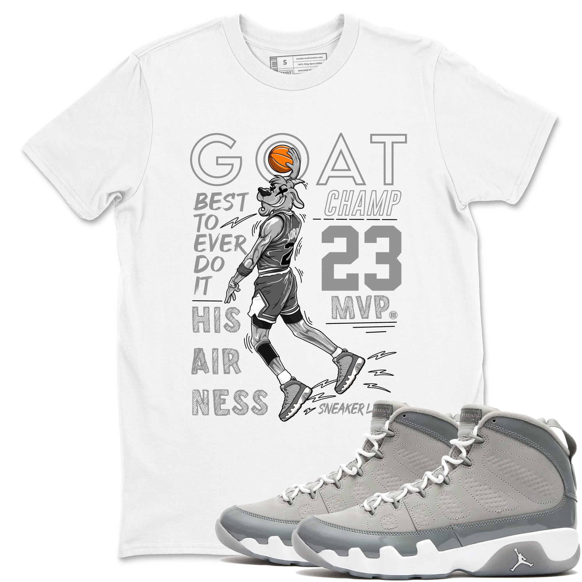 MVP Goat snkmatch Tees - Air Jordan 9 Cool Grey