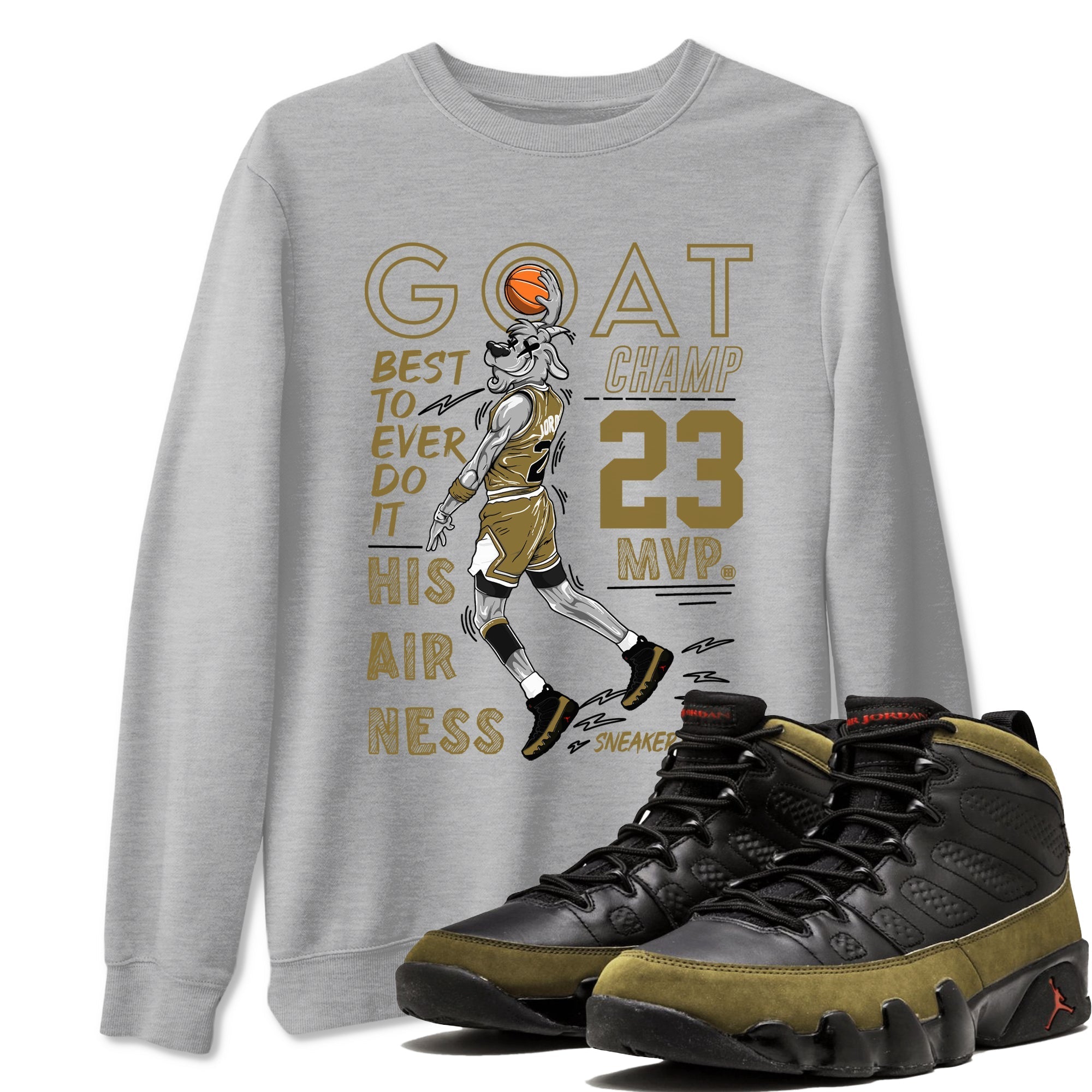 MVP Goat snkmatch Tees - Air Jordan 9 Olive