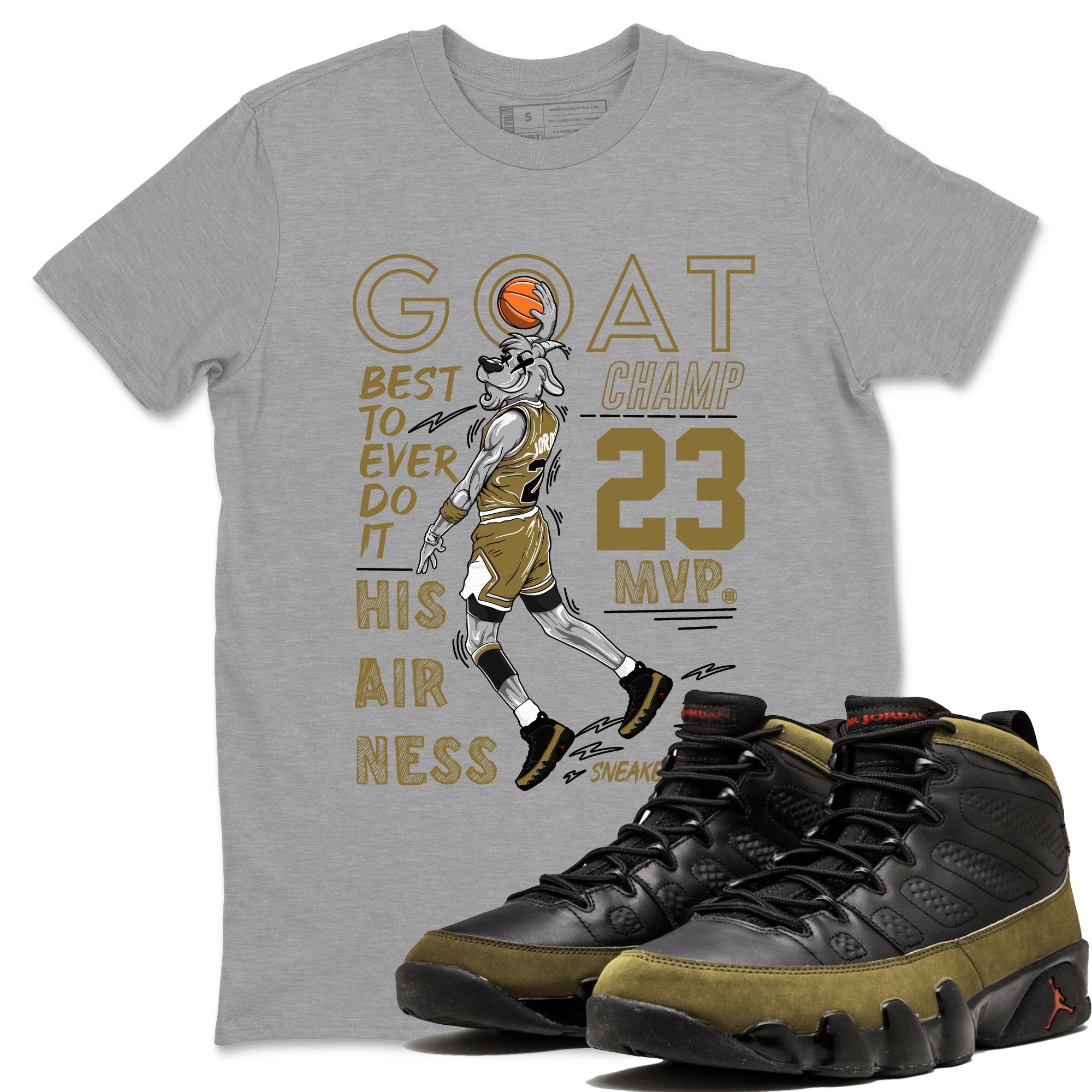 MVP Goat snkmatch Tees - Air Jordan 9 Olive
