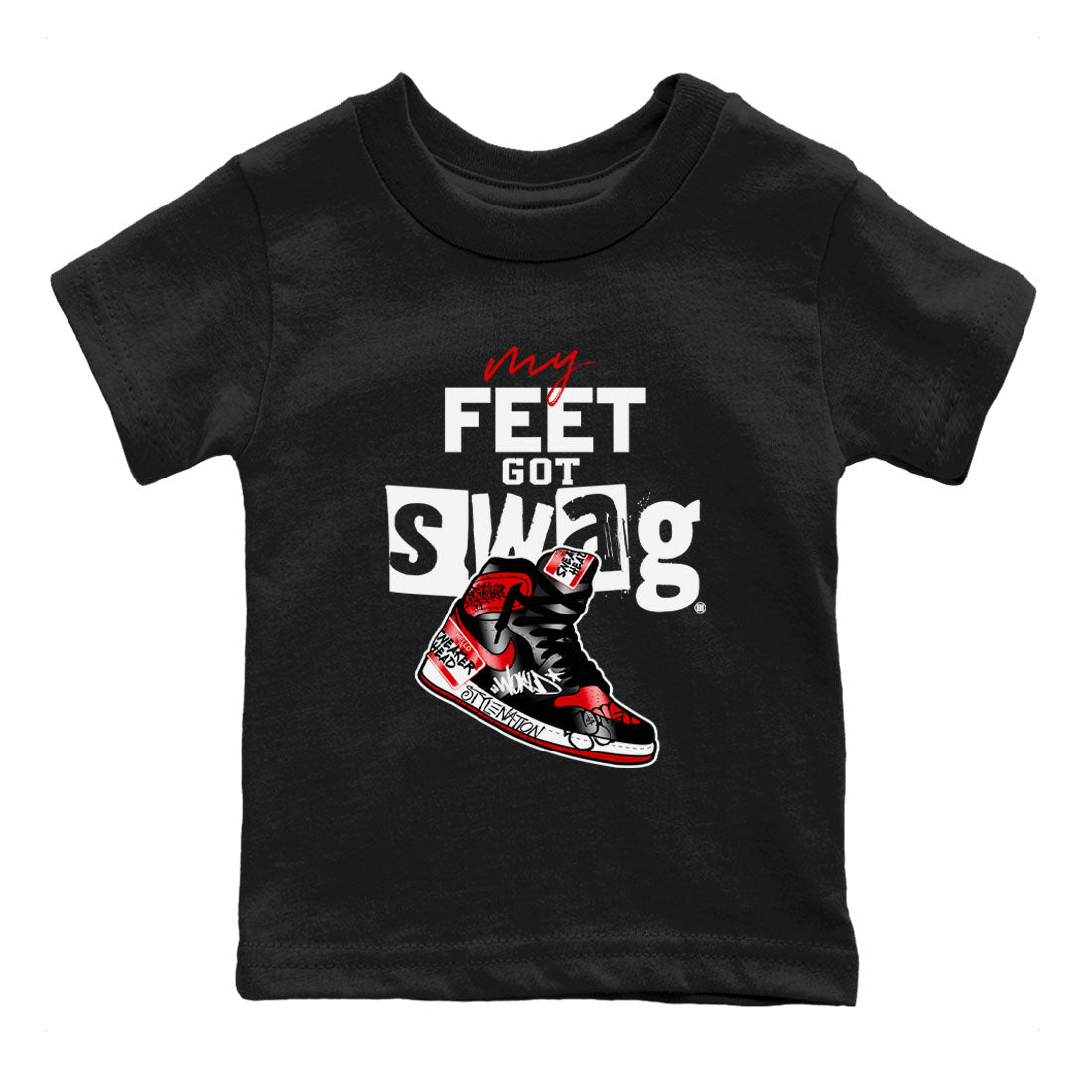 My Feet Got Swag snkmatch Tee Kids - Air Jordan 1 Satin Bred