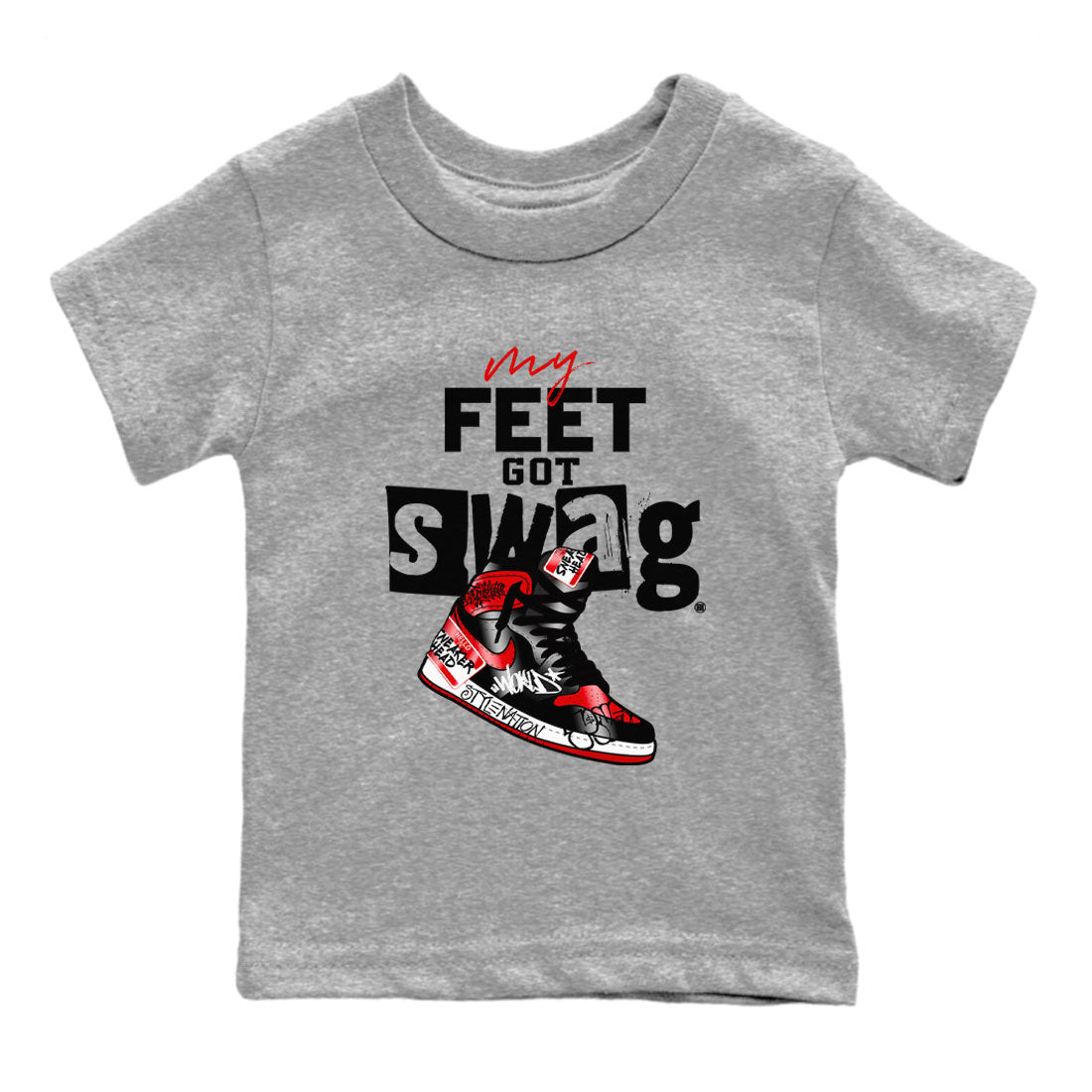 My Feet Got Swag snkmatch Tee Kids - Air Jordan 1 Satin Bred