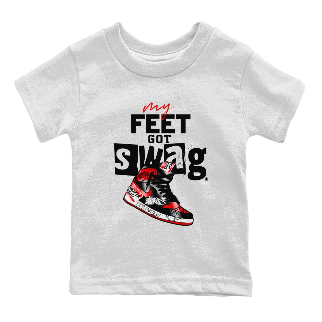 My Feet Got Swag snkmatch Tee Kids - Air Jordan 1 Satin Bred