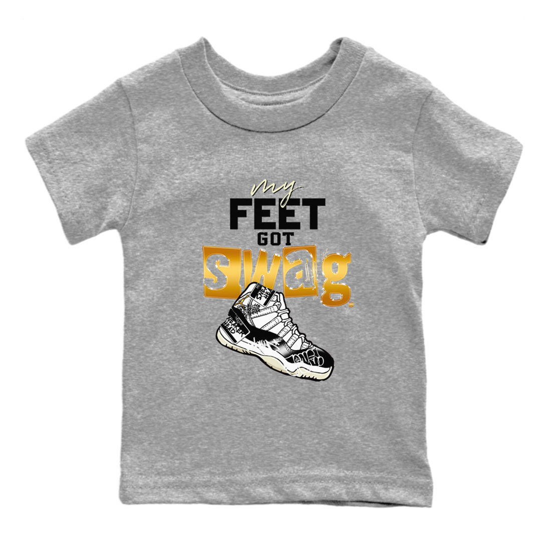My Feet Got Swag snkmatch Tees Kids - Air Jordan 11 Gratitude