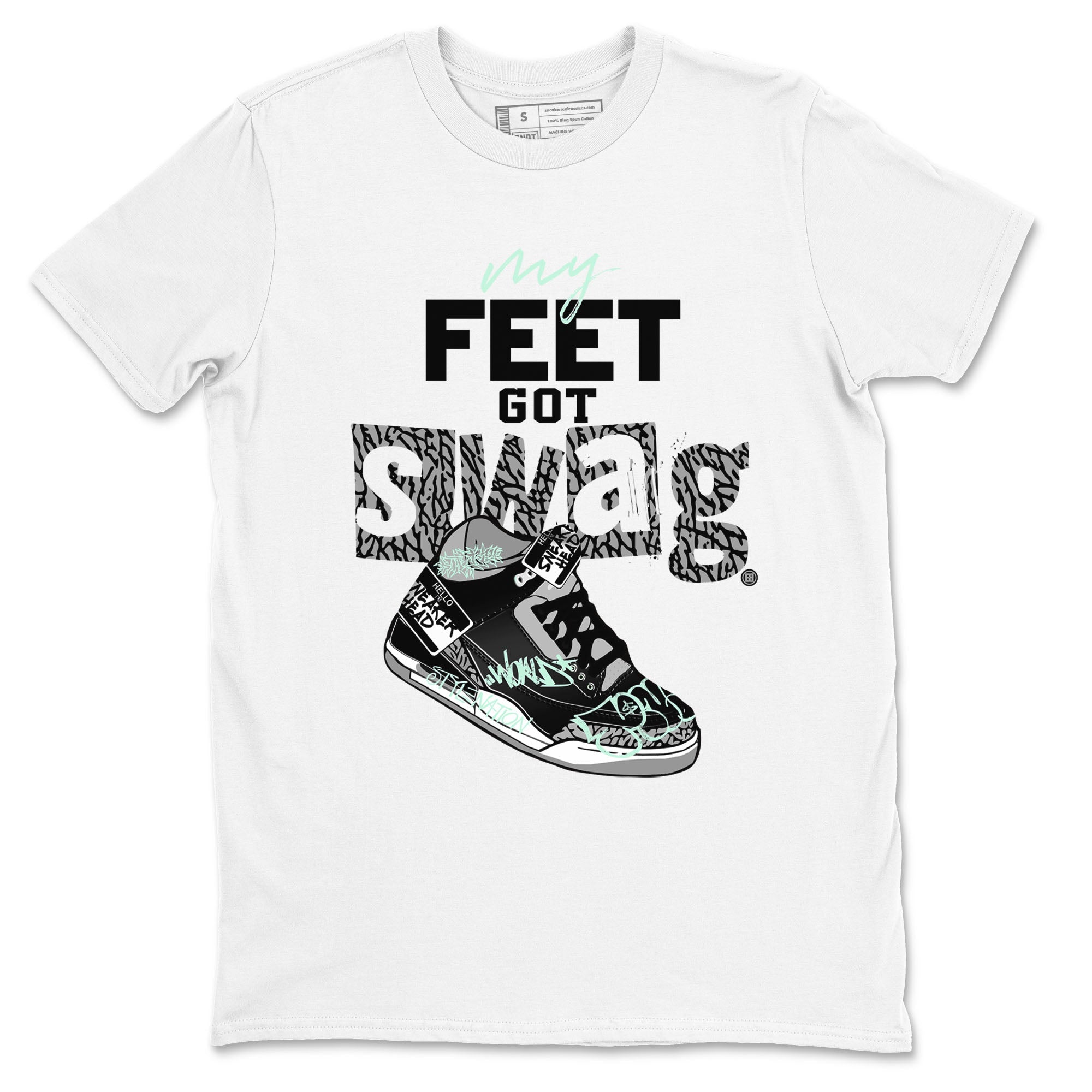 My Feet Got Swag snkmatch Tees - Air Jordan 3 Green Glow