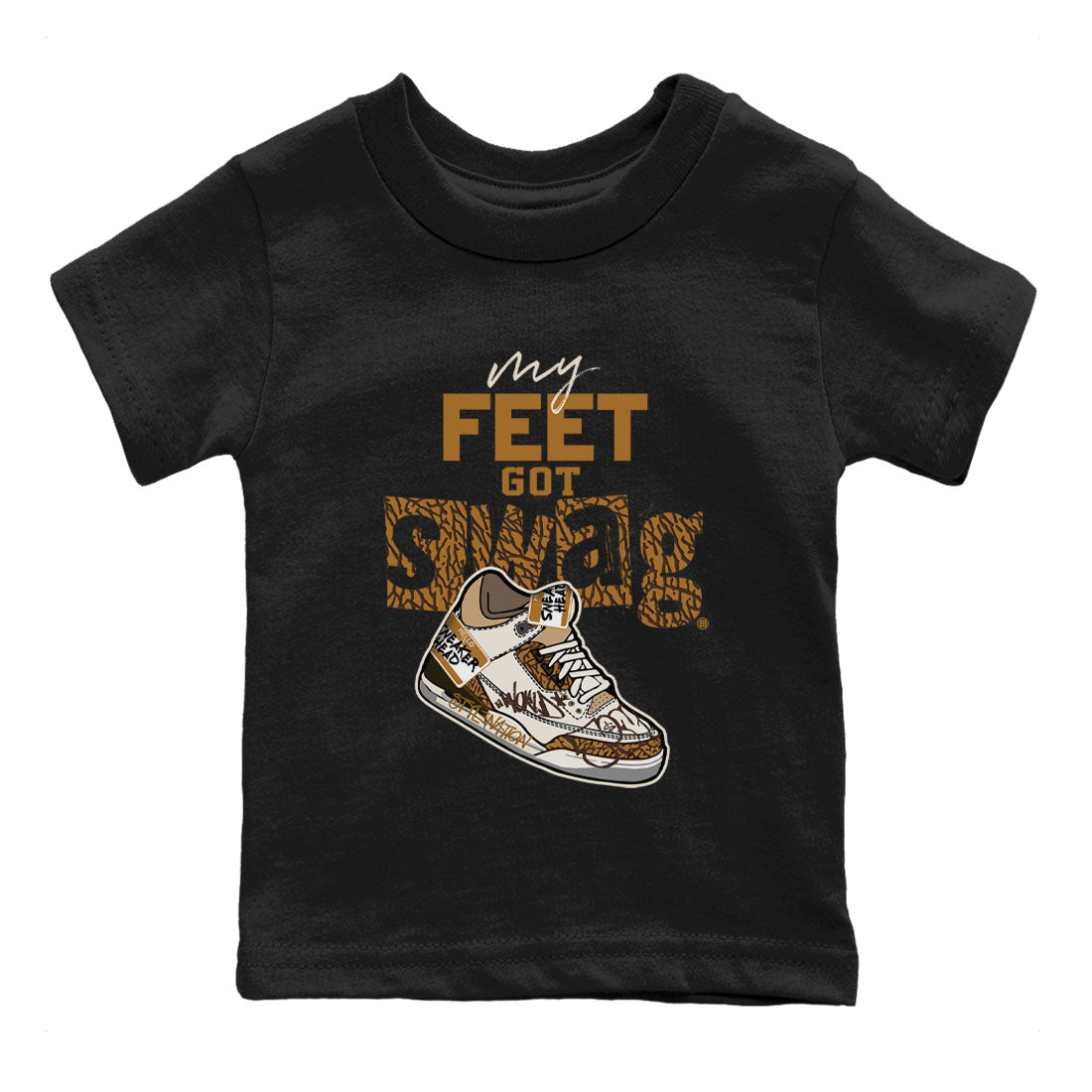 My Feet Got Swag snkmatch Tee Kids - Air Jordan 3 Palomino