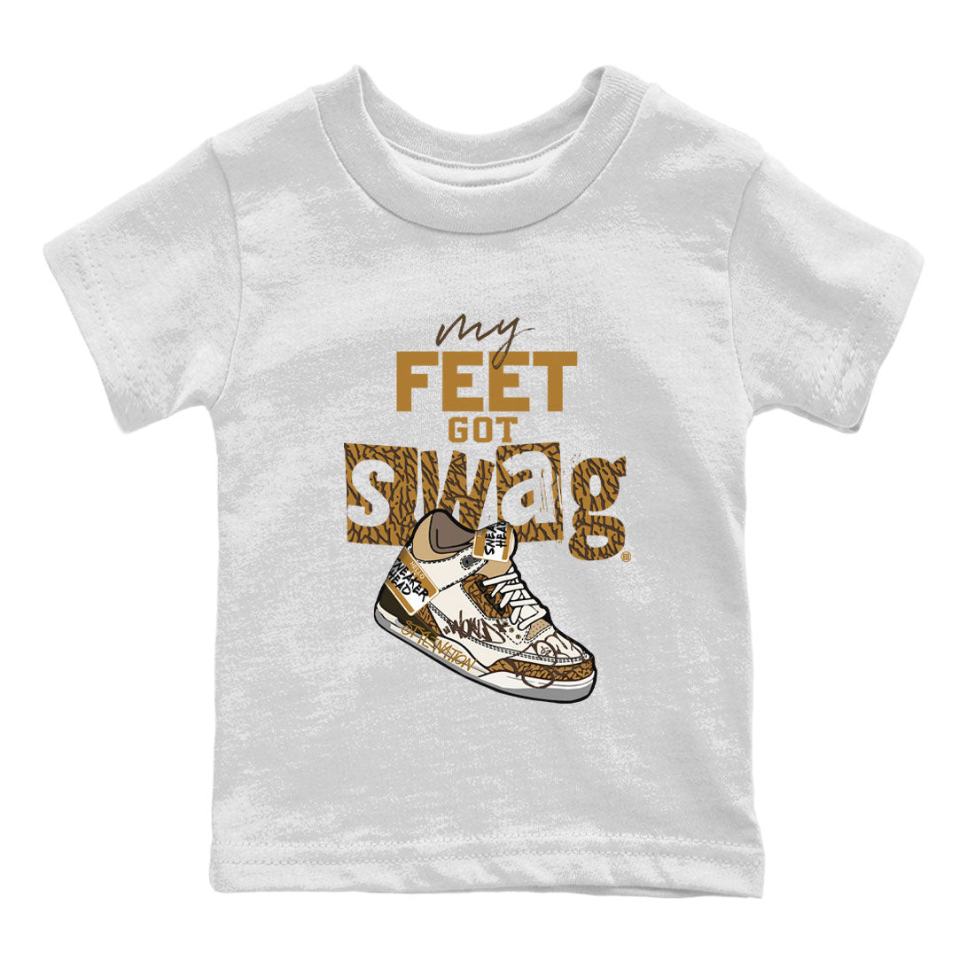My Feet Got Swag snkmatch Tee Kids - Air Jordan 3 Palomino