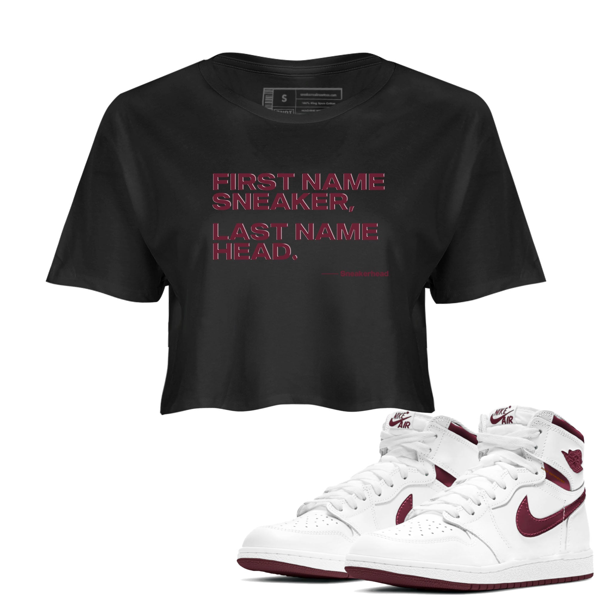 My Name Is snkmatch snkmatch Women's Top - Air Jordan 1 Metallic Burgundy