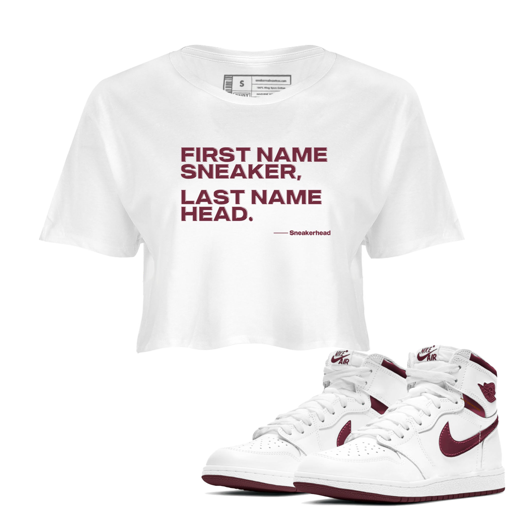 My Name Is snkmatch snkmatch Women's Top - Air Jordan 1 Metallic Burgundy