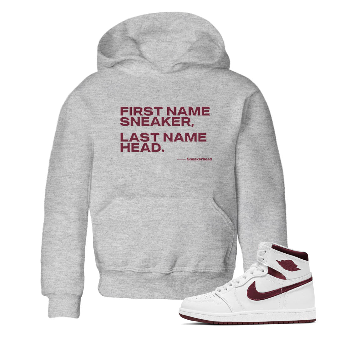 My Name Is snkmatch snkmatch Tees Kids - Air Jordan 1 Metallic Burgundy