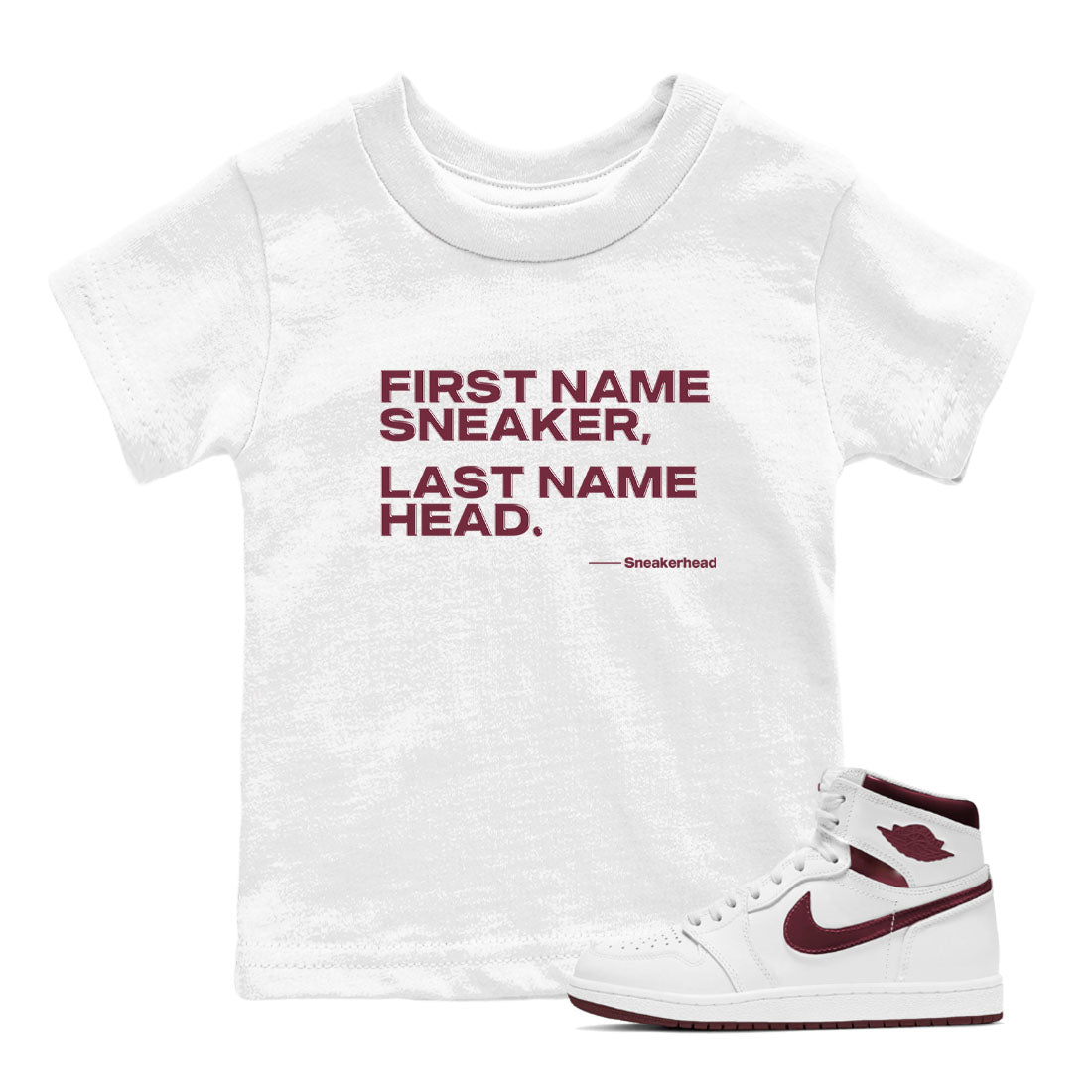 My Name Is snkmatch snkmatch Tees Kids - Air Jordan 1 Metallic Burgundy