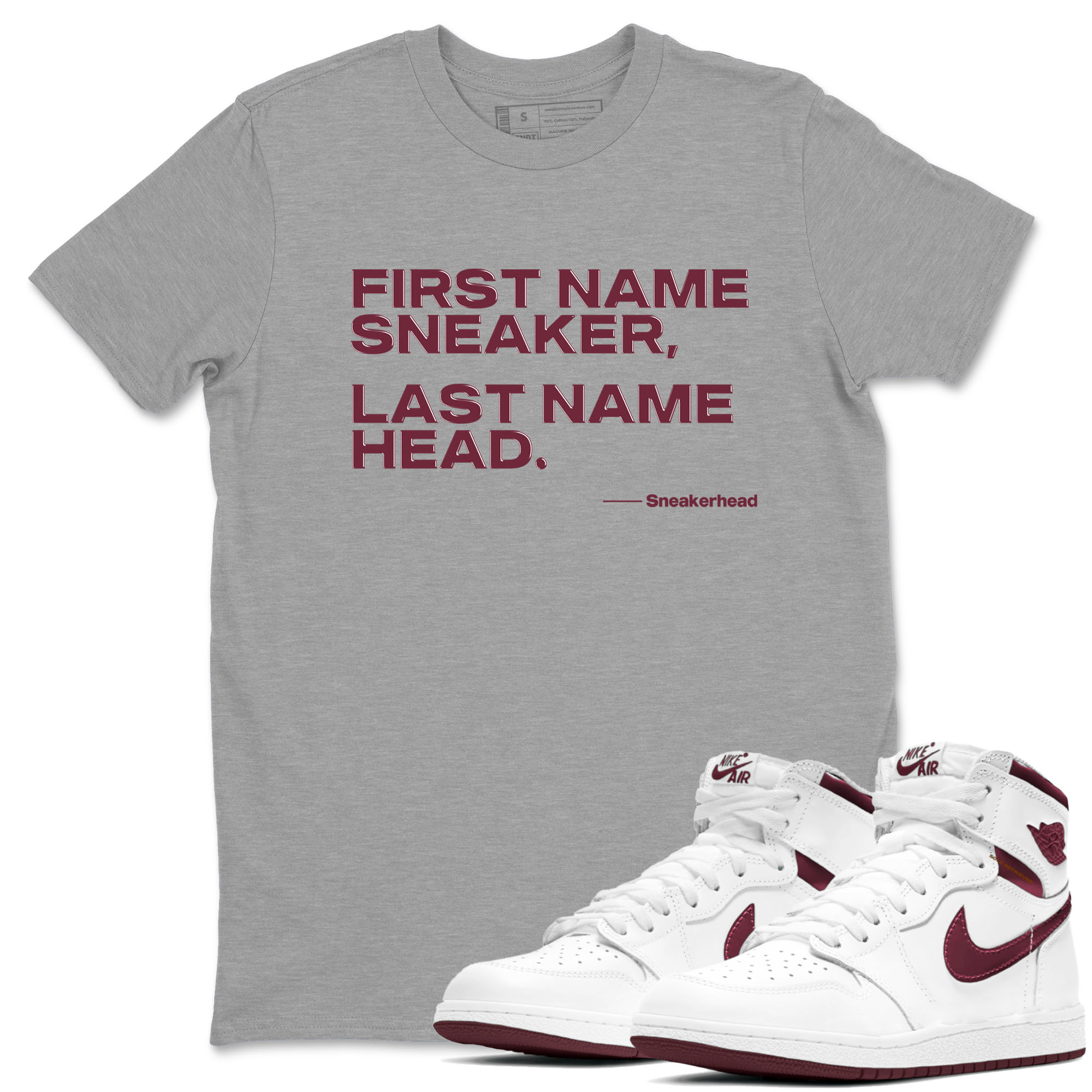 My Name Is snkmatch snkmatch Tees - Air Jordan 1 Metallic Burgundy