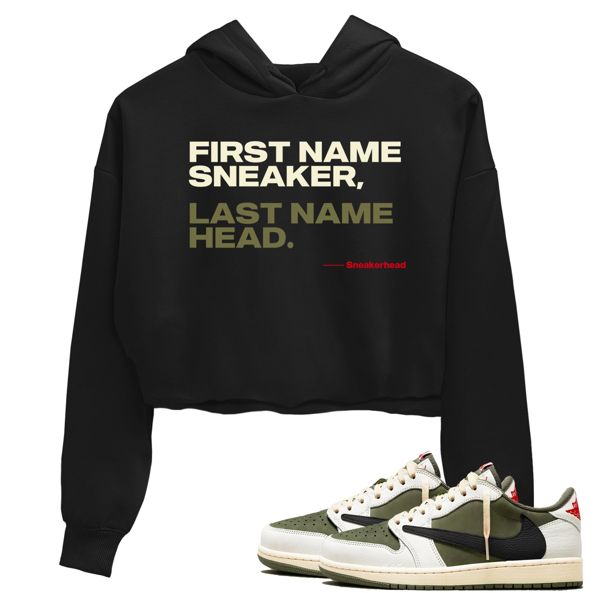 My Name Is snkmatch snkmatch Women's Top - Air Jordan 1 Travis Scott Medium Olive