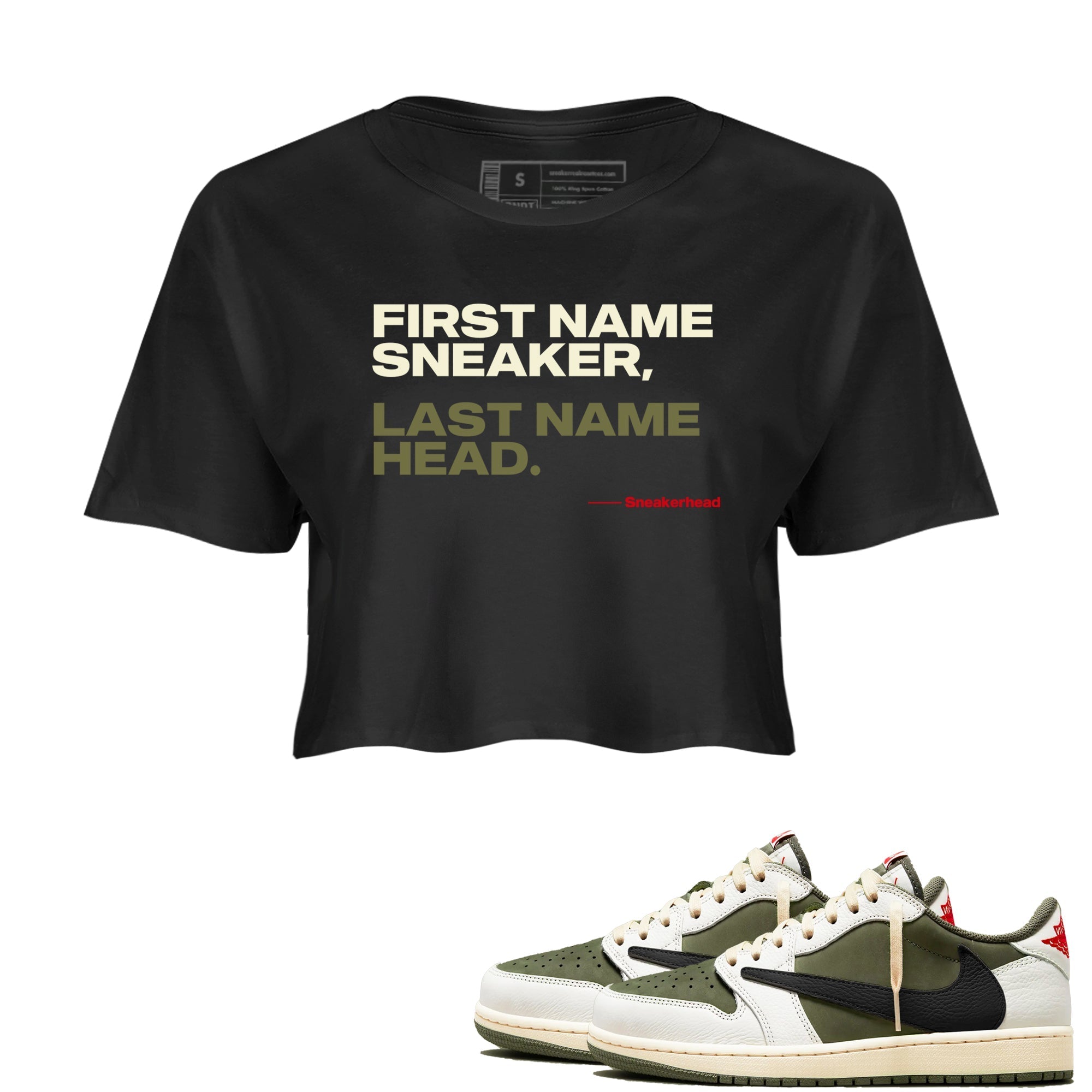 My Name Is snkmatch snkmatch Women's Top - Air Jordan 1 Travis Scott Medium Olive