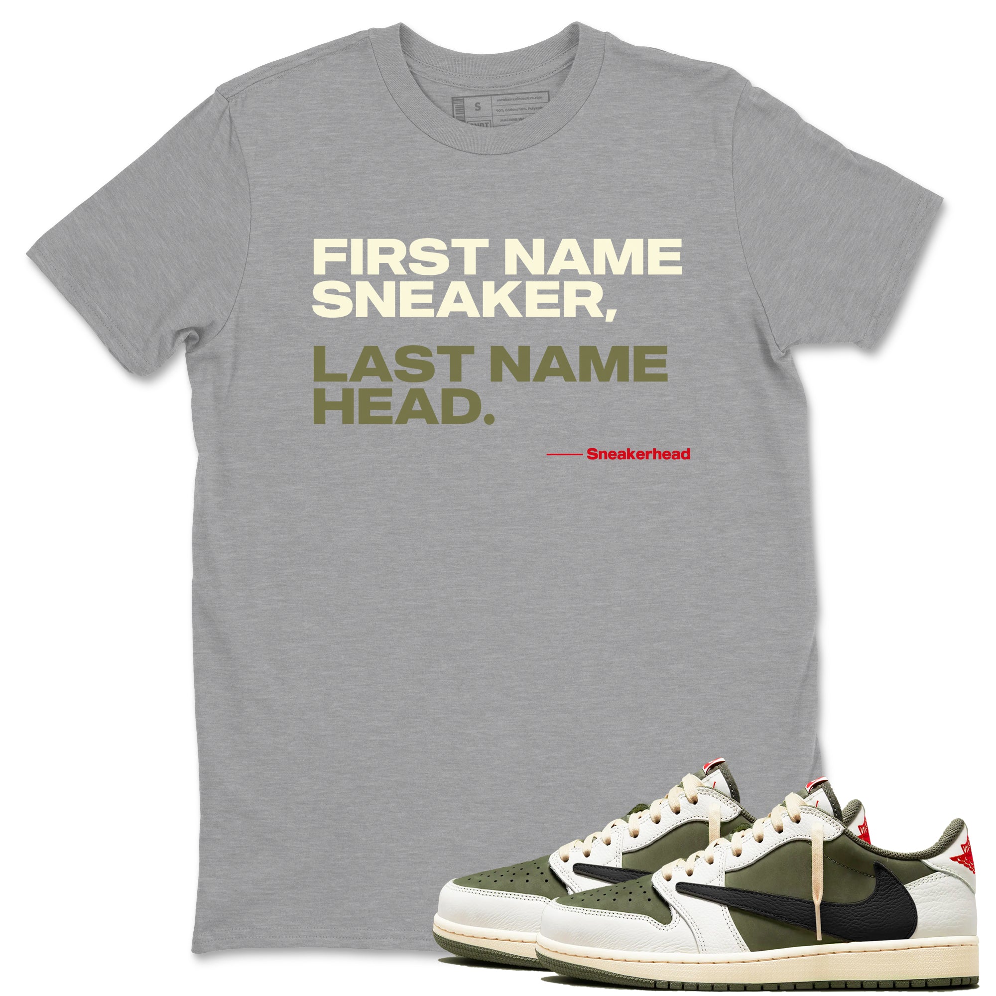 My Name Is snkmatch snkmatch Tees - Air Jordan 1 Travis Scott Medium Olive