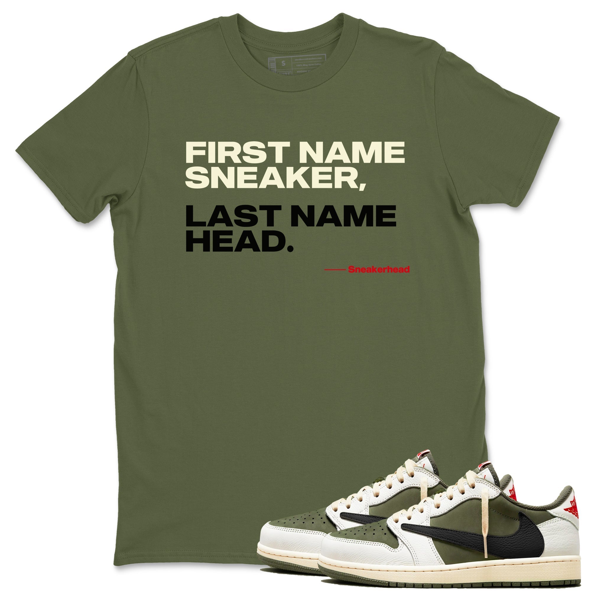 My Name Is snkmatch snkmatch Tees - Air Jordan 1 Travis Scott Medium Olive