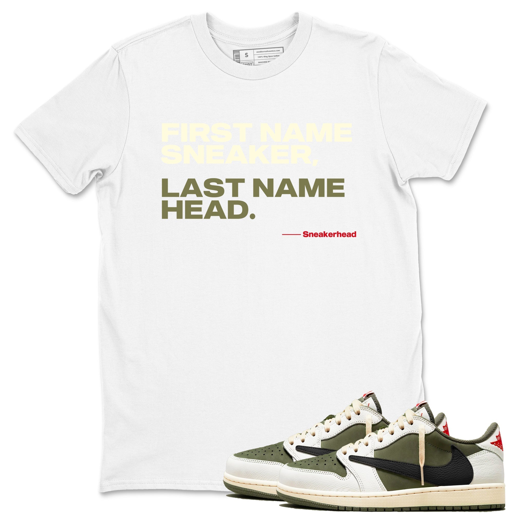 My Name Is snkmatch snkmatch Tees - Air Jordan 1 Travis Scott Medium Olive