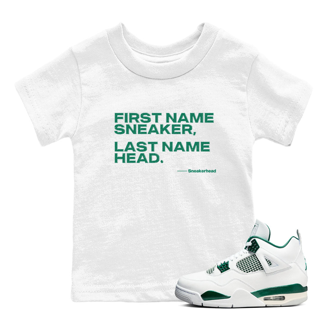 My Name Is snkmatch snkmatch Tees Kids - Air Jordan 4 Oxidized Green