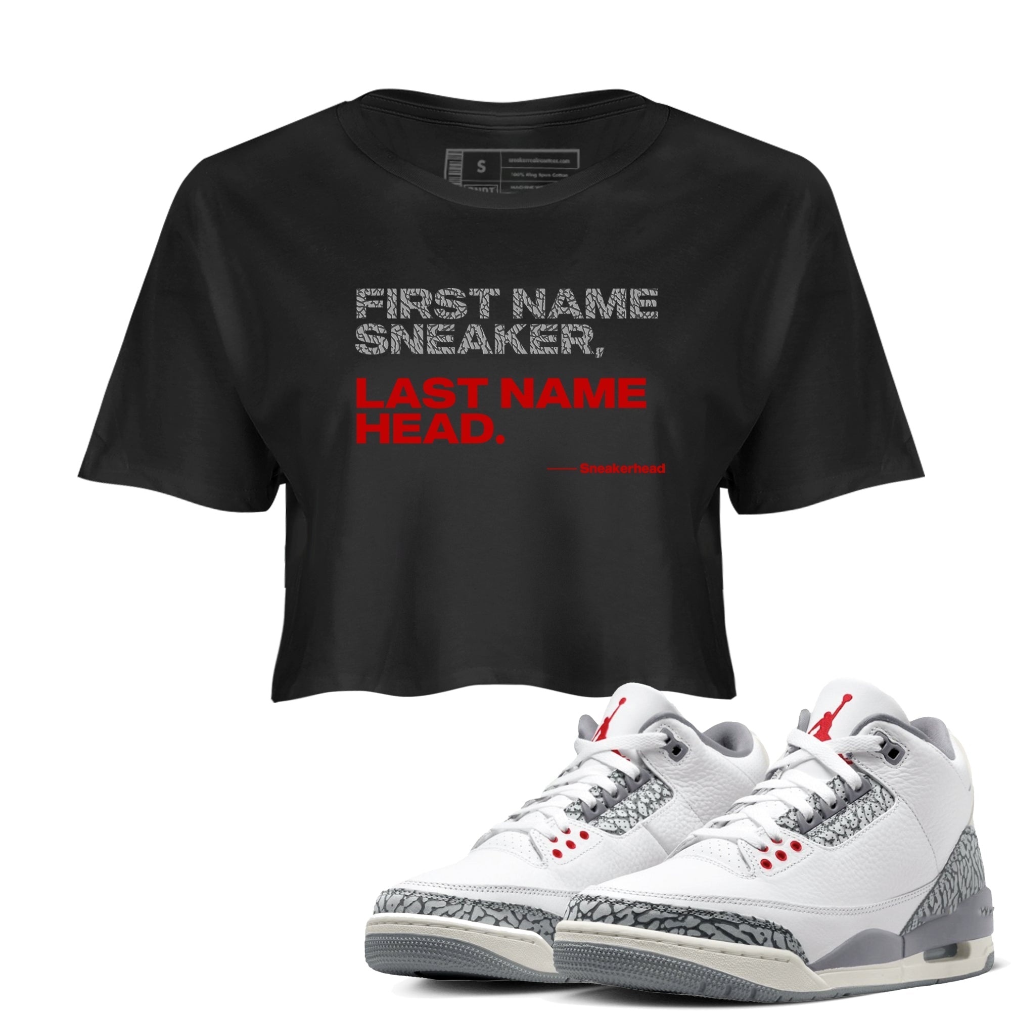 My Name Is snkmatch snkmatch Women's Top - Air Jordan 3 Cement Grey