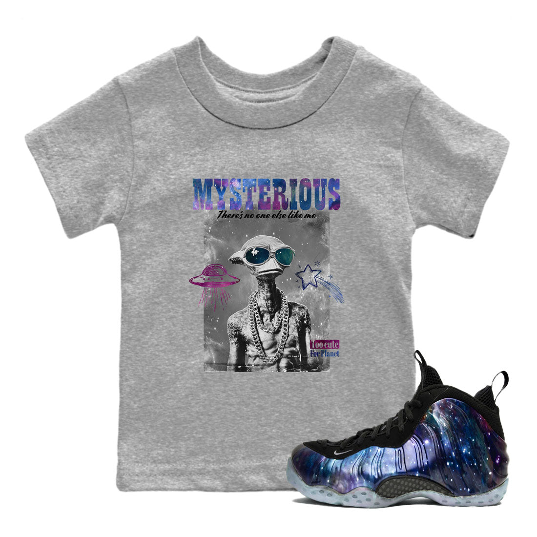 Mysterious Dude snkmatch Tees Kids - Air Foamposite One Galaxy