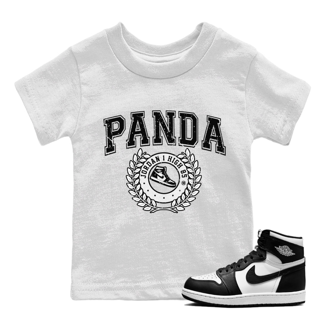 snkmatch Letter Kids Tops - Air Jordan 1 Black White