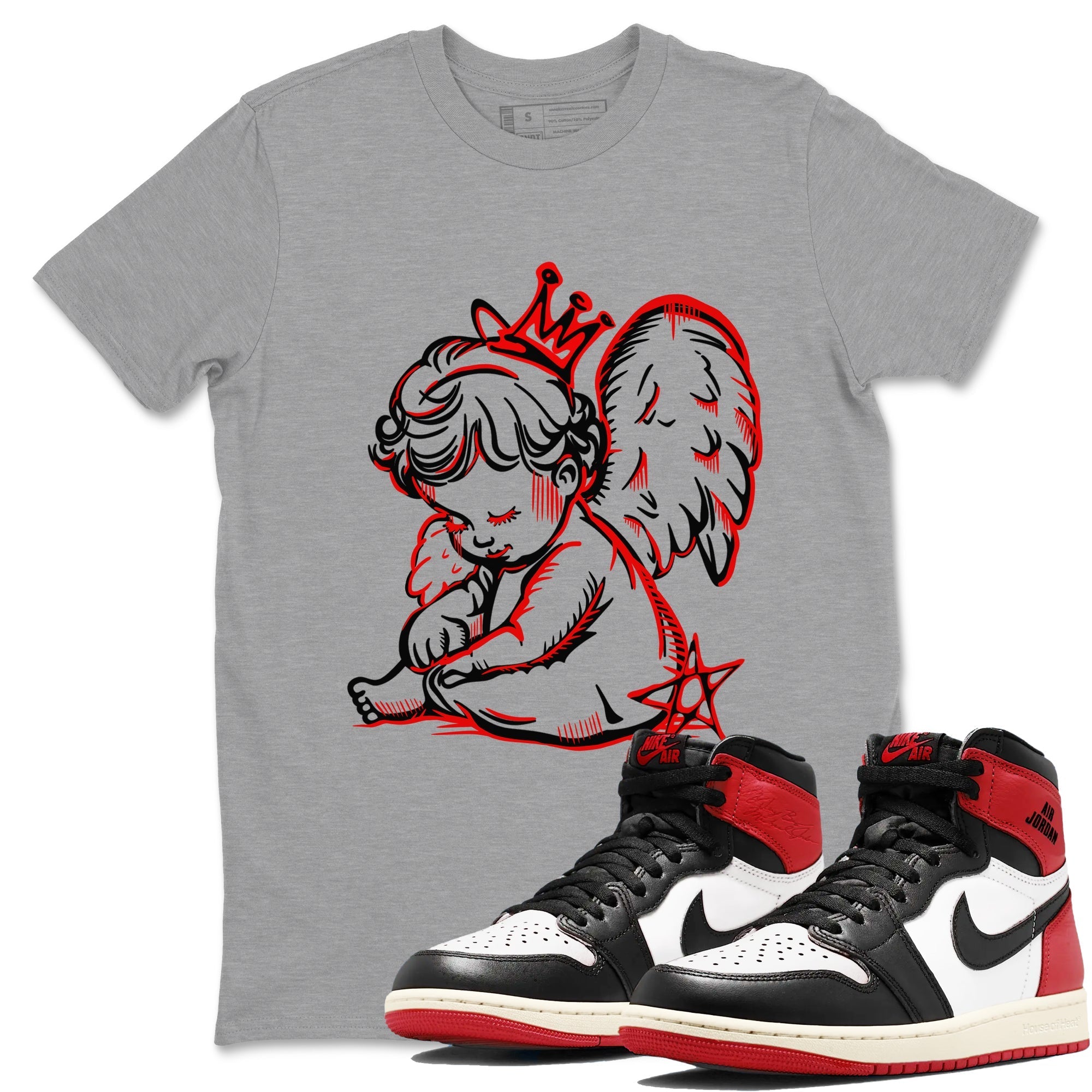 Neon Angel snkmatch Tees - Air Jordan 1 Black Toe Reimagined