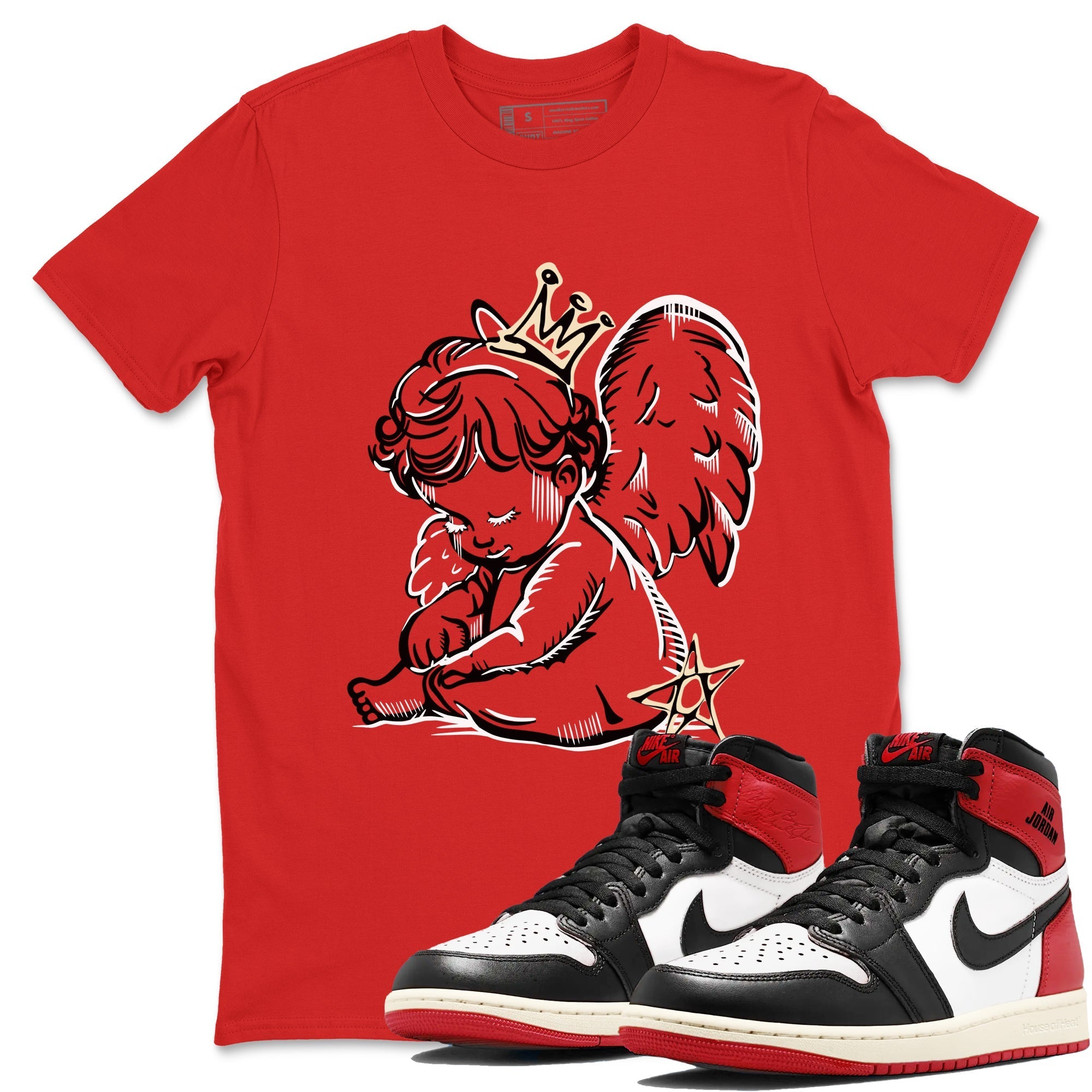 Neon Angel snkmatch Tees - Air Jordan 1 Black Toe Reimagined