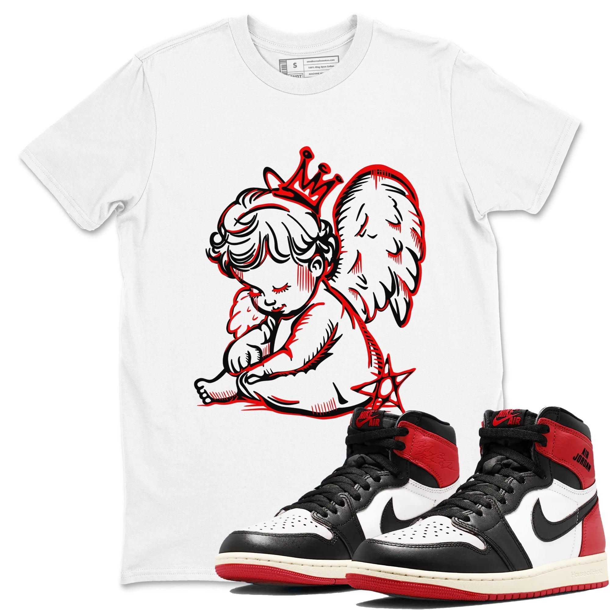 Neon Angel snkmatch Tees - Air Jordan 1 Black Toe Reimagined