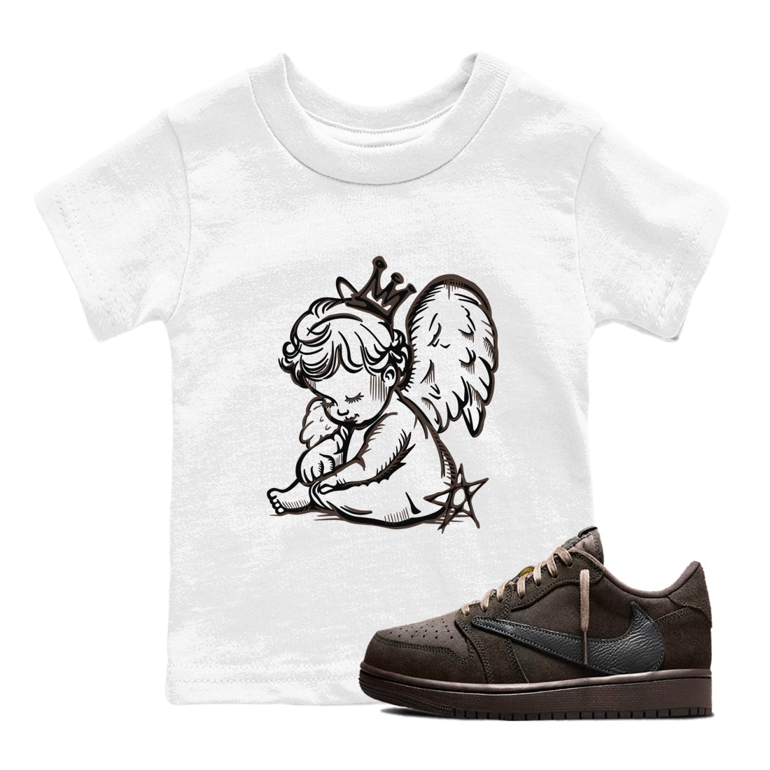 Neon Angel snkmatch Tees Kids - Air Jordan 1 Travis Scott Velvet Brown