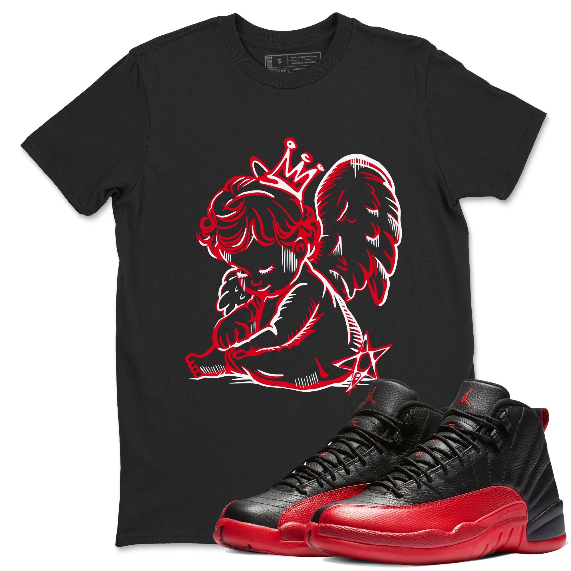 Neon Angel snkmatch Tees - Air Jordan 12 Flu Game