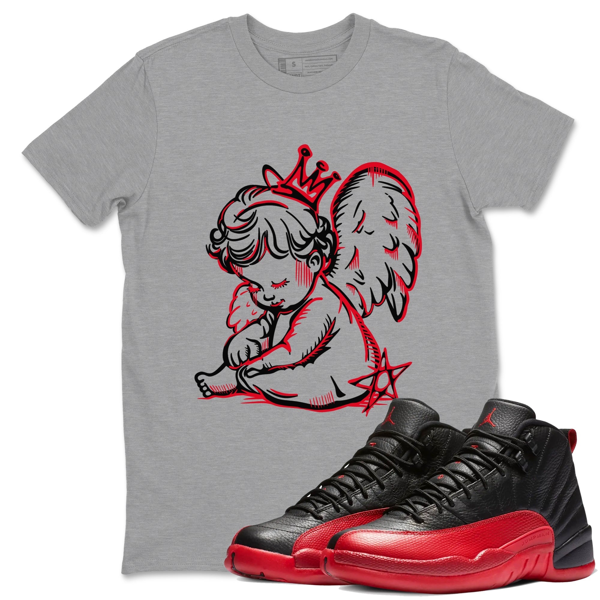 Neon Angel snkmatch Tees - Air Jordan 12 Flu Game