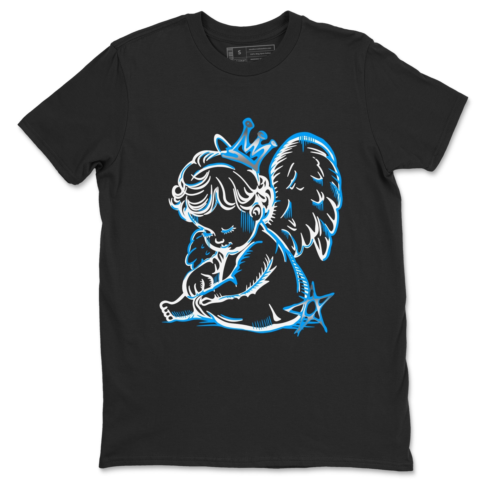 Neon Angel snkmatch Tees - Air Jordan 12 White and University Blue