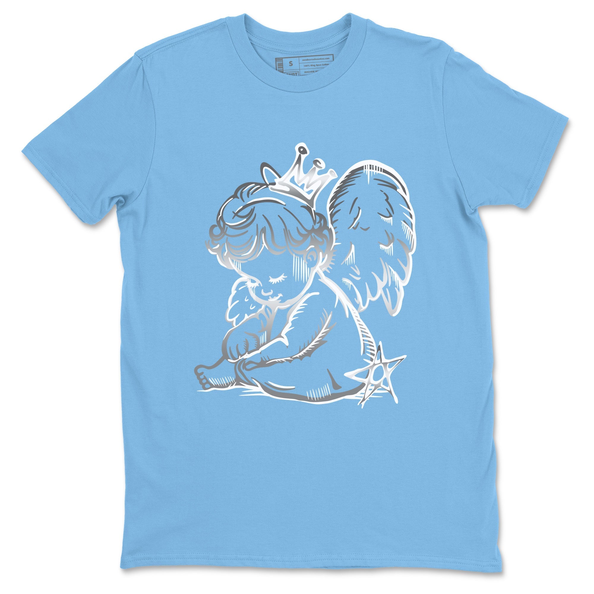 Neon Angel snkmatch Tees - Air Jordan 12 White and University Blue