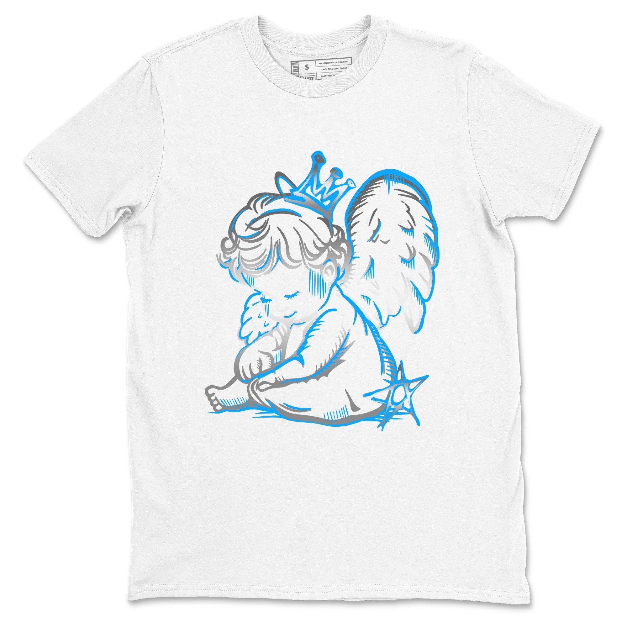 Neon Angel snkmatch Tees - Air Jordan 12 White and University Blue