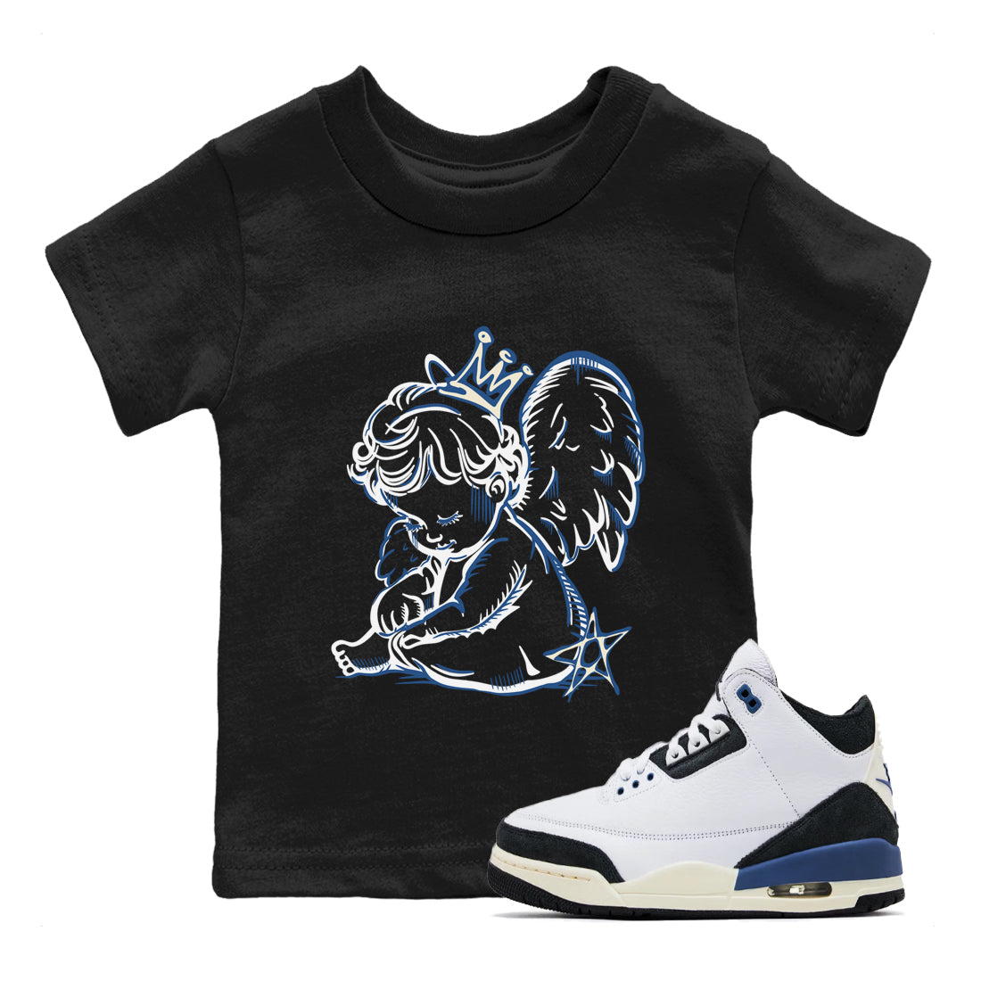 Neon Angel snkmatch Tees Kids - Air Jordan 3 A Ma Maniere x Diffused Blue